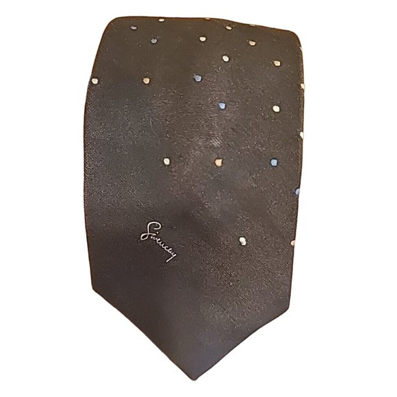Givenchy Monsieur Tie Silk Blend Brown Polka Dot Casual Formal Classic Logo - Picture 1 of 13